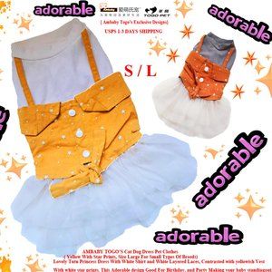 Ambaby S/L Girl Puppy Tutu Skirts Dog Outfits Clothes Cat Pet Princess Dog Dress